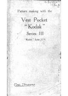 Kodak VestPocket Kodak manual. Camera Instructions.